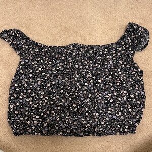 Garage Black Floral Off-Shoulder Blouse